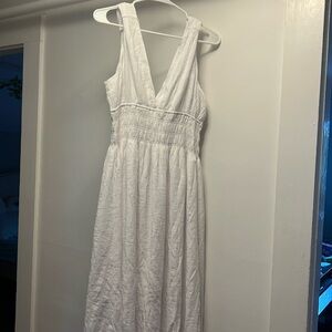 White Abercrombie A-line smocked sundress L